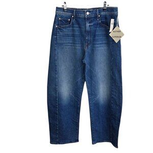 MOTHER The Full Pipe Flood High-Rise Barrel Jeans, Its a Small World,Zip Fly, 29